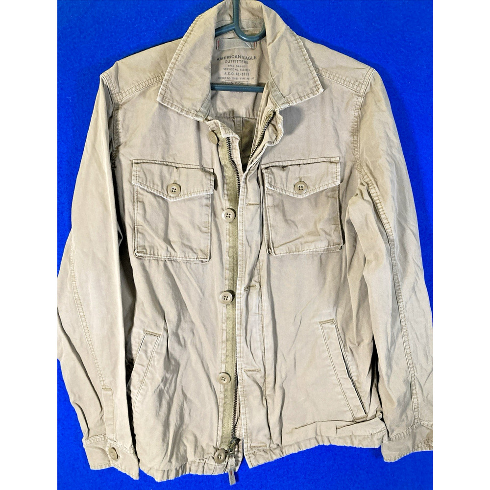 American Eagle Outfitters Men's Small Khaki Utility Field Shirt Jacket Shacket